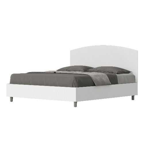 Letto matrimoniale contenitore 160x190 bianco frassino testata similpelle bianco Antilia
