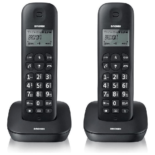 Brondi TELEFONO CORDLESS BRONDI GALA TWIN 10273810 Nero DECT display alfanum. ID chiamate Brondi Gala Twin Telefono DECT Identificatore di chiamata Ne