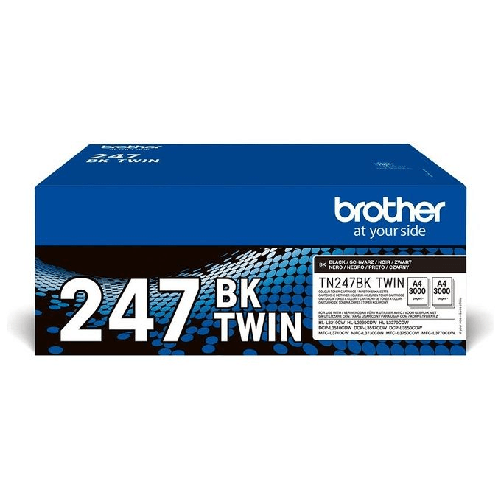 Brother 2 TONER BROTHER TN-247Bk Nero 2x 3000PP X HL-L3210CW HL-L3230CDW HL-L3270CDW DCP-L3550CDW MFC-L3730CDN MFC Brother TN-247BKTWIN cartuccia tone