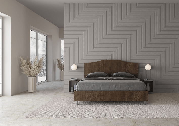 Letto matrimoniale senza rete 160x190 noce Dores