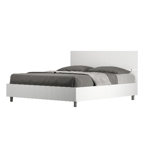 Letto matrimoniale con rete 160x190 testata dritta bianco frassino Demas