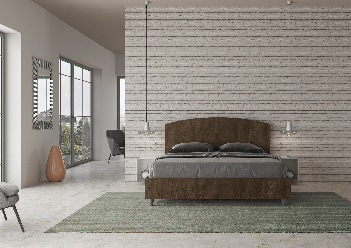 Letto matrimoniale con rete 160x190 noce Dora