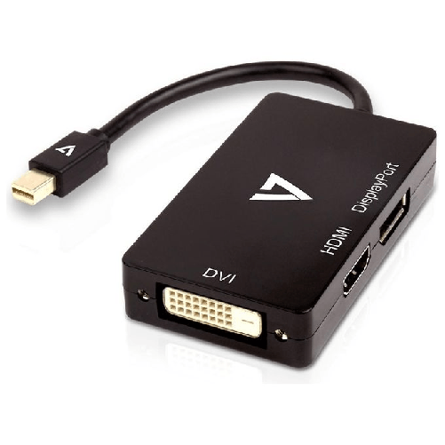 V7 Adattatore Mini DisplayPort con VGA/DVI/HDMI V7 V7MDP-DPDVIHDMI-1N Nero V7 Adattatore Mini DisplayPort (m) a DisplayPort, HDMI o DVI (f)