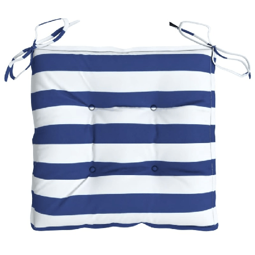 vidaXL Cuscini per Sedia 4pz Bianco e Blu 50x50x7 cm Tessuto Oxford