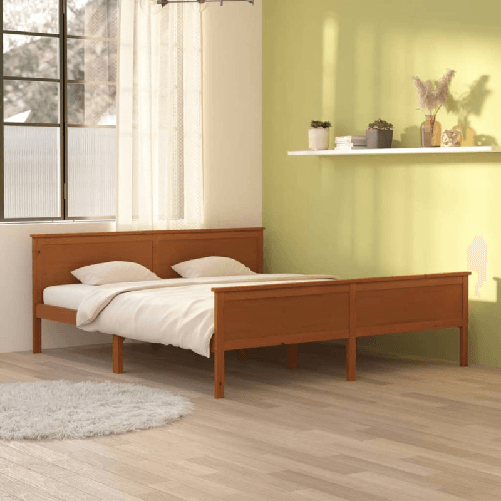 vidaXL Giroletto Marrone Miele in Legno Massello di Pino 180x200 cm