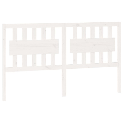 Testiera per Letto Bianca 155,5x4x100 cm Legno Massello di Pino