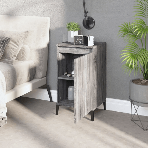 vidaXL Comodini 2 pz Grigio Sonoma 40x35x70 cm in Legno ingegnerizzato
