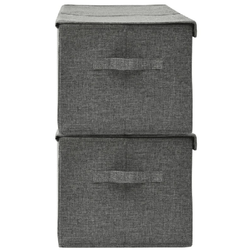 vidaXL Scatole Portaoggetti 2pz in Tessuto 50x30x25 cm Antracite
