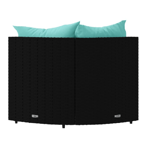 vidaXL Divani Angolari da Giardino con Cuscini 2pz in Polyrattan Nero