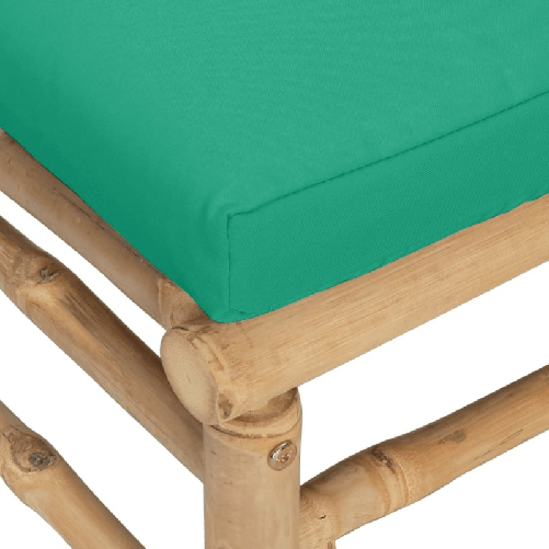 vidaXL Set Salotto da Giardino 2pz con Cuscini Verdi Bambù