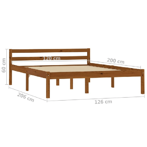 vidaXL Giroletto Marrone Miele in Legno Massello di Pino 120x200 cm