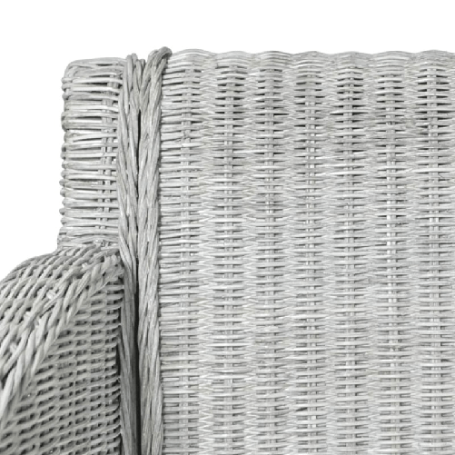 vidaXL Sedie da Pranzo con Cuscini 2 pz Grigi in Rattan Naturale