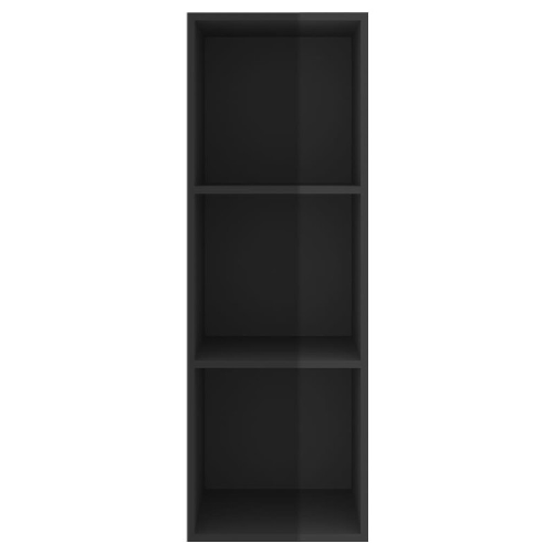 vidaXL Armadietto da Parete per TV Nero Lucido 37x37x107 cm Truciolato