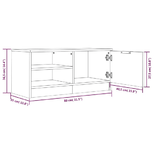 vidaXL Mobili TV 2 pz Grigio Cemento 80x35x36,5cm in Legno ingegnerizzato