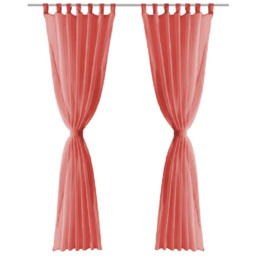 vidaXL 2 Pz Tende in Voile 140x225 cm Rosso