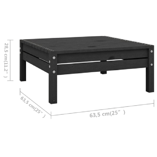 vidaXL Set Salotto da Giardino 6 pz in Legno Massello di Pino Nero