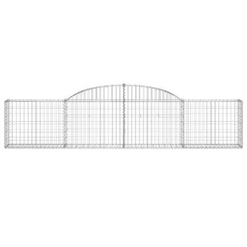 vidaXL Cesti Gabbioni ad Arco 9 pz 300x30x60/80 cm Ferro Zincato