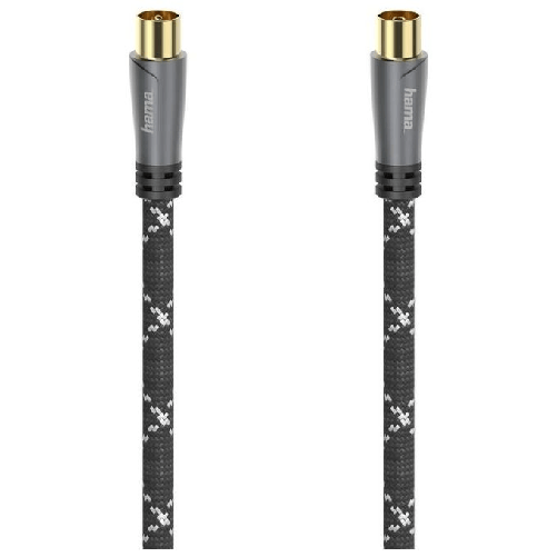 Hama 00205072 cavo coassiale 5 m Nero, Grigio Hama Cavo Antenna 120db