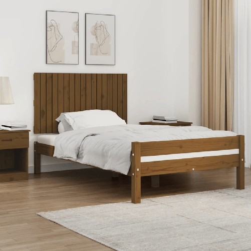 vidaXL Testiera da Parete Miele 108x3x60 cm in Legno Massello di Pino