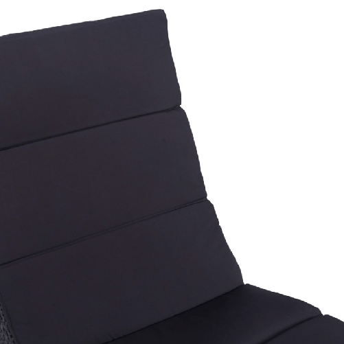 vidaXL Lettino Prendisole con Cuscino in Polyrattan Nero