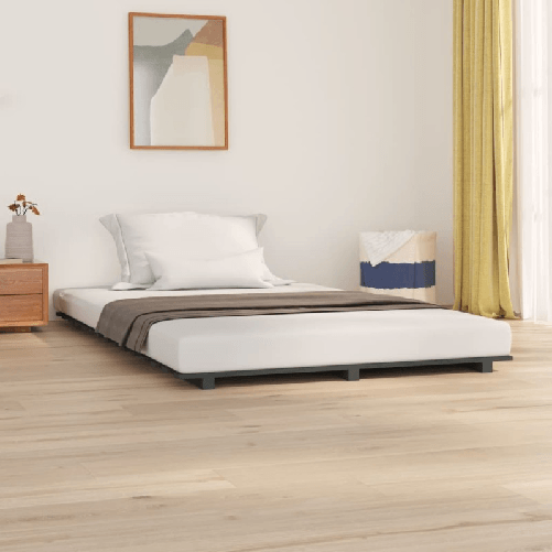 vidaXL Giroletto Grigio 120x200 cm in Legno Massello di Pino