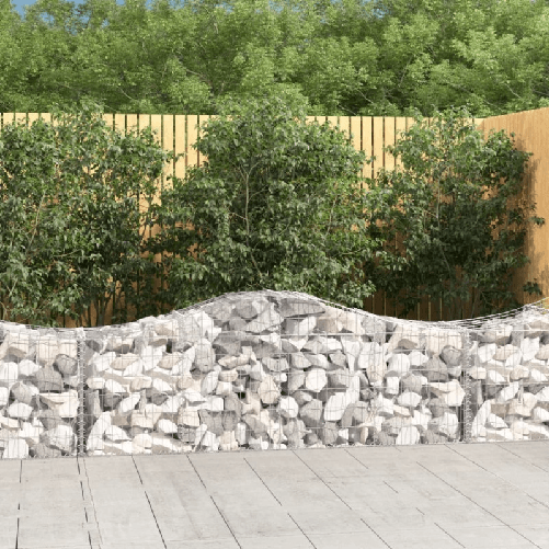 vidaXL Cesto Gabbione ad Arco 200x50x60/80 cm Ferro Zincato