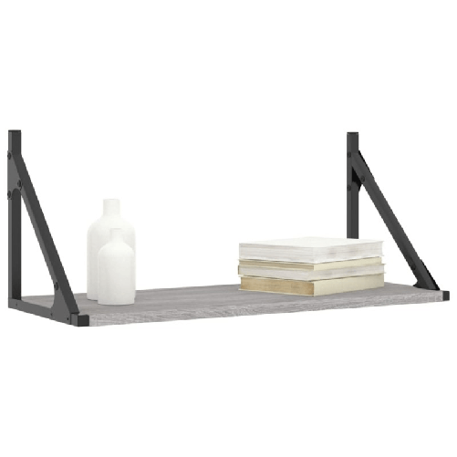 Mensole Parete 2pz Grigio Sonoma 60x25x25,5cm Legno ingegnerizzato