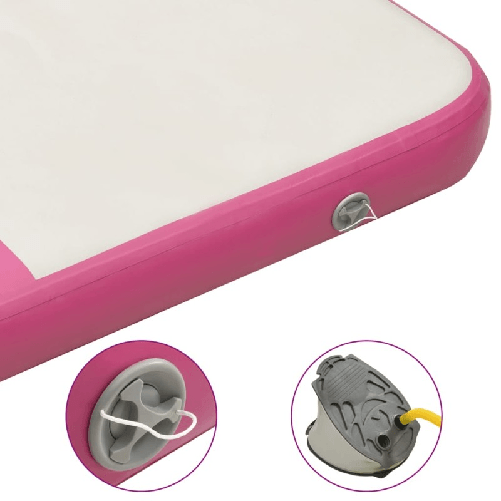 vidaXL Tappetino Ginnastica Gonfiabile con Pompa 200x200x15cm PVC Rosa