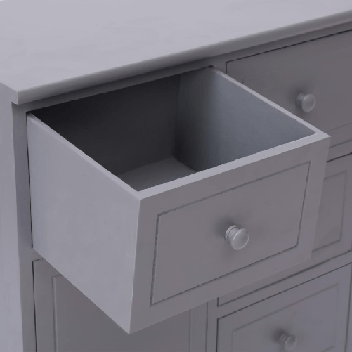 vidaXL Credenza con 10 Cassetti Grigia 113x30x79 cm in Legno