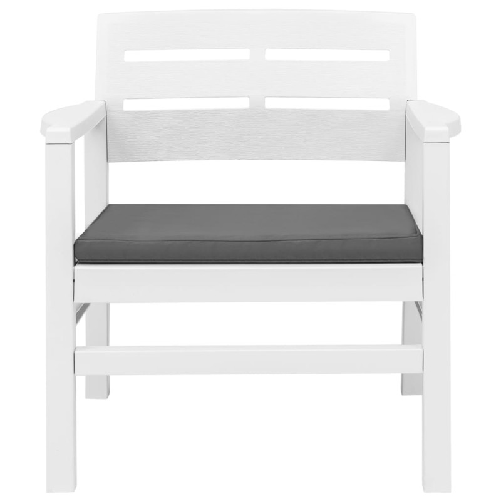 vidaXL Set Salotto da Giardino 3 pz in Plastica Bianco