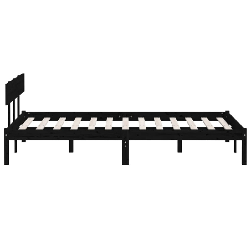 Giroletto Nero in Legno Massello di Pino 135x190 cm UK Double