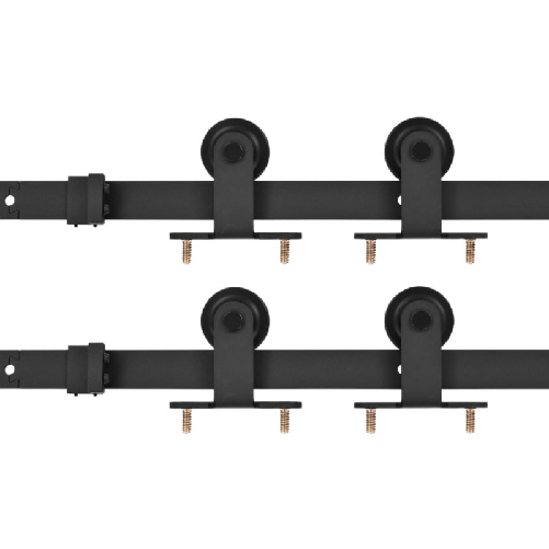 vidaXL Kit di Binari per Porte Scorrevoli 2 pz 200 cm in Acciaio Nero