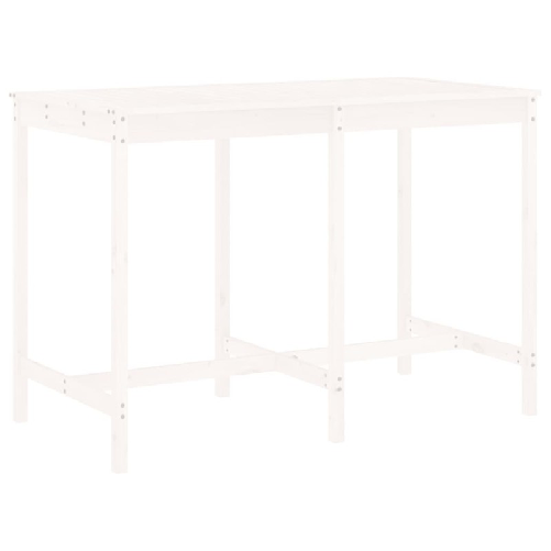Set Bar da Giardino 7 pz Bianco in Legno Massello di Pino
