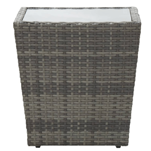 vidaXL Set Bistrot Giardino 3 pz Polyrattan e Vetro Temperato Grigio
