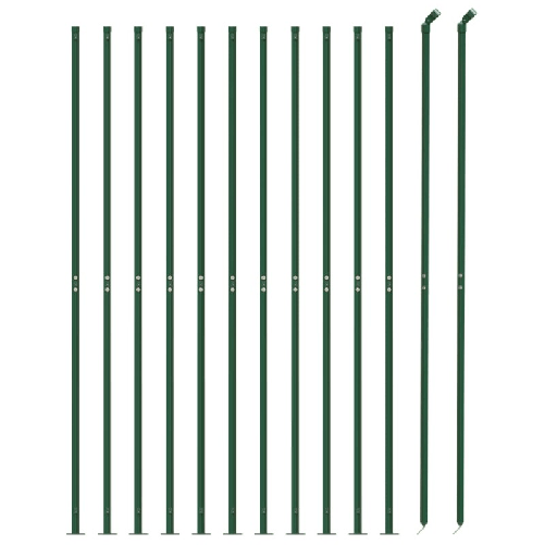 vidaXL Recinzione Metallica con Flangia Verde 1x25 m