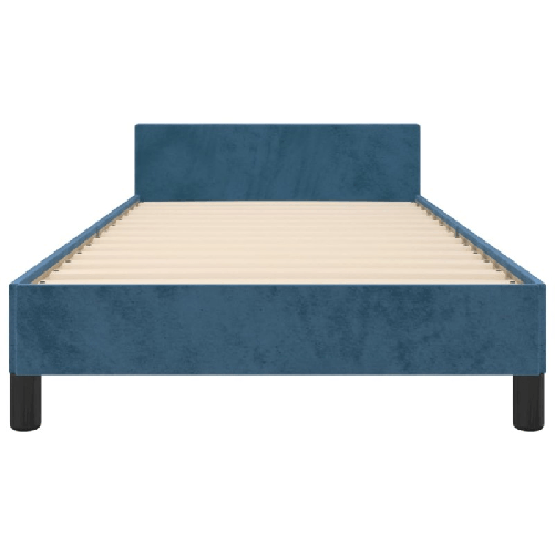 Giroletto con Testiera Blu Scuro 80x200 cm in Velluto