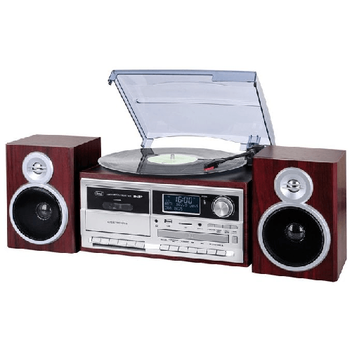 Trevi GIRADISCHI STEREO DAB+ 25W WIRELESS USB SD AUX-IN CASSETTA ENCODING TT 1072 DAB LEGNO