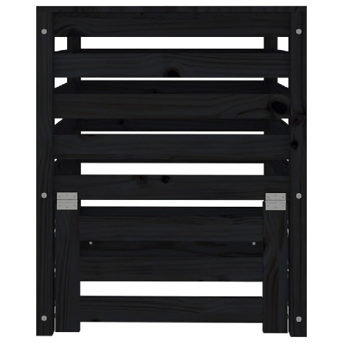 vidaXL Compostiera Nera 63,5x63,5x77,5 cm in Legno Massello di Pino