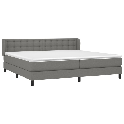 vidaXL Giroletto a Molle con Materasso Grigio Scuro 200x200 cm Tessuto