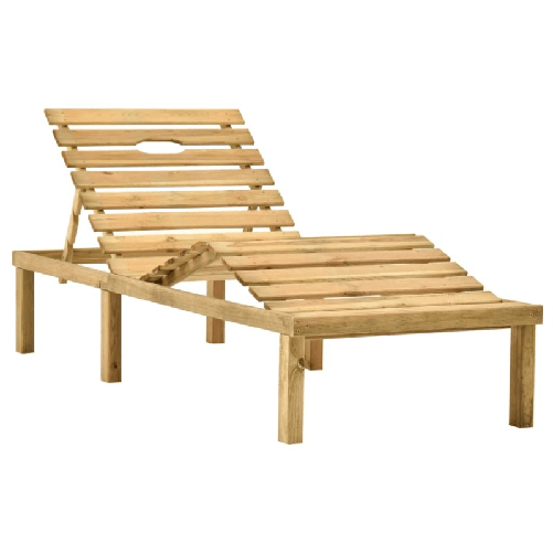 vidaXL Lettino da Giardino con Cuscino Nero Legno di Pino Impregnato