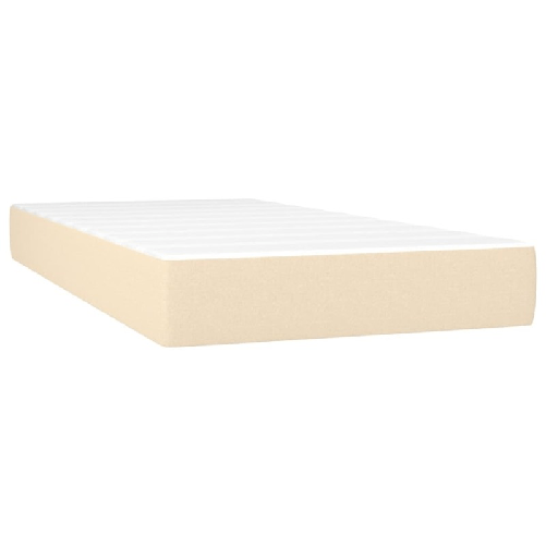 vidaXL Giroletto a Molle con Materasso Crema 90x190 cm in Tessuto