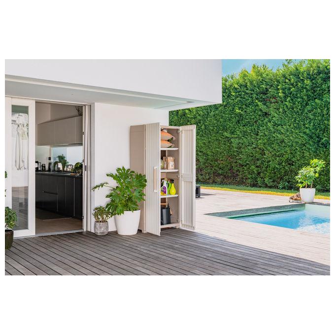 Keter Armadietto Portaoggetti con Ripiani Groove Beige e Sabbia