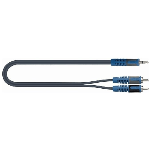 Quiklok Cavo Assemblato Adattatore Stereo 3.5mm Jack Maschio-2 x Rca Maschio 5mt QUIK-LOK RKSA/150-5 cavo audio 5 m 3.5mm 2 x RCA Nero, Blu, Grigio