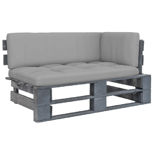 vidaXL Divano Angolare da Giardino Pallet Legno Pino Impregnato Grigio