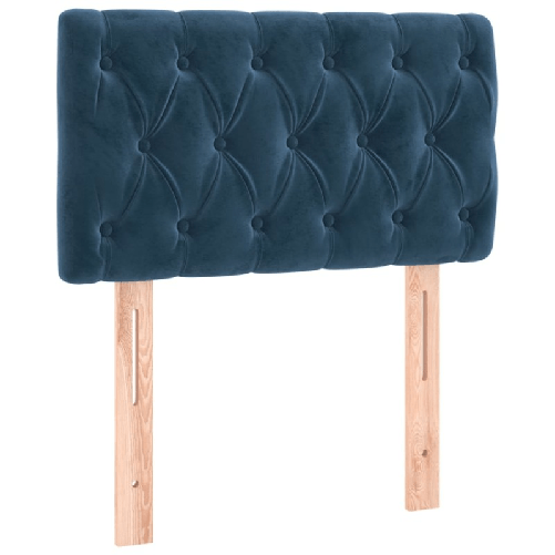 vidaXL Letto a Molle con Materasso e LED Blu Scuro 80x200cm in Velluto