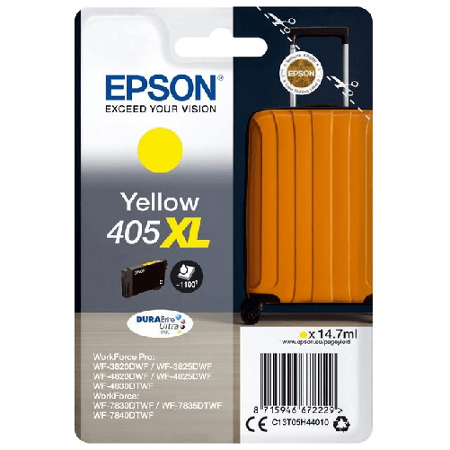 Epson Cartuccia Inchiostro Giallo Epson C13T05H44010 - Alta Capacità 14,7 ml Epson Singlepack Yellow 405XL DURABrite Ultra Ink