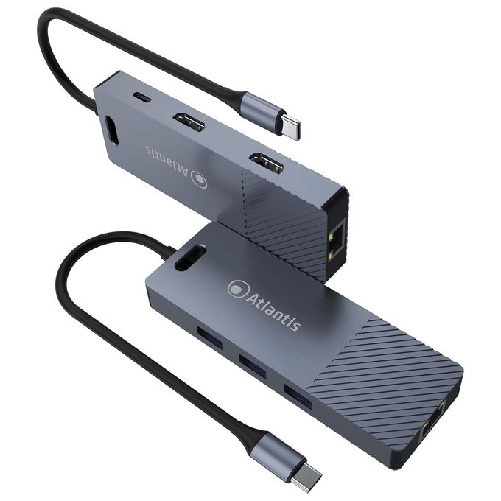 Atlantis Land A04-TC_DK48 replicatore di porte e docking station per laptop Cablato USB 3.2 Gen 1 (3.1 Gen 1) Type-C Grigio