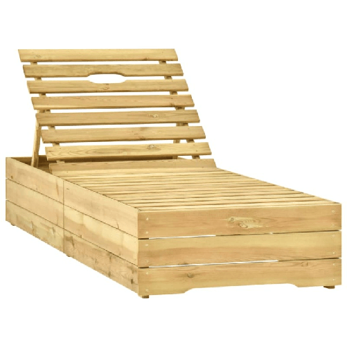 vidaXL Lettino da Giardino con Tavolino Cuscino Legno Pino Impregnato