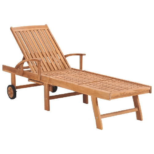 vidaXL Lettini Prendisole 2 pz con Cuscino Blu Reale in Legno di Teak