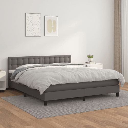 Giroletto a Molle con Materasso Grgio 180x200 cm in Similpelle